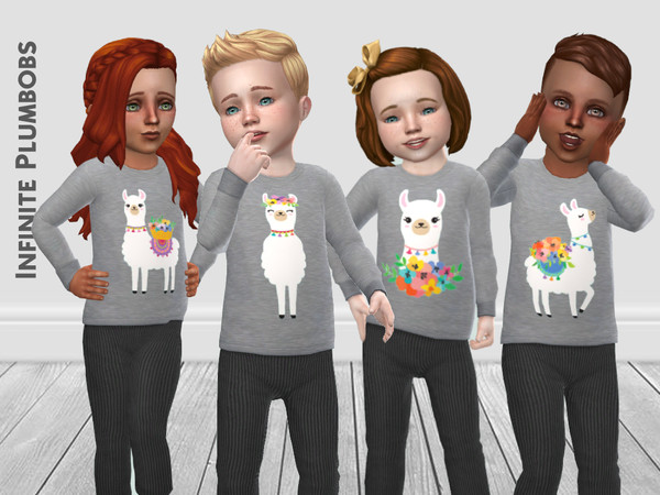 Sims 4 — IP Toddler Llama Jumper by InfinitePlumbobs — - Toddler Llama Jumper - 4 Swatches - Suitable for Males and