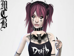 Sims 4 — Zombie Bat Chest Tattoo by MaruChanBe2 — Cute but creepy zombie bat tattoo for your alt sims <3