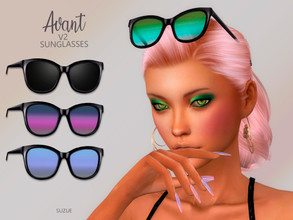 Sims 4 — Avant Sunglasses by Suzue — -New Mesh (Suzue) -10 Swatches -For Female and Male (Teen to Elder) -HQ Compatible