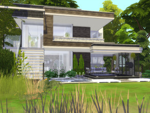 Sims 4 — Anja by Suzz86 — Modern Home featuring kitchen,breakfast bar, and livingroom. 2 Bedroom 1 Bathroom 1 Office area