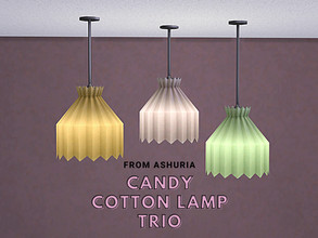 Sims 4 — Candy Cotton Lamp Trio by Ashuria — 5 Swatches. Requires Dream Home Decorator.