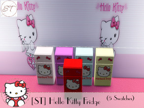Sims 4 — Hello Kitty Fridge by SugaredTerror — A Hello Kitty Fridge in 5 colours!