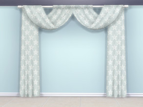 Sims 4 — Duck Egg Blue Farmhouse Kitchen Curtain Right by seimar8 — Maxis match duck egg blue farmhouse kitchen curtain