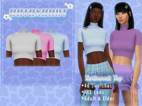Sims 4 — [B0T0XBRAT] Turtleneck Top by B0T0XBRAT — Here's a turtleneck top, something cute and colorful for the summer 