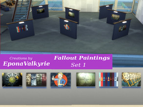 Sims 4 — Fallout Paintings Set 1 by EponaValkyrie — A collection of 6 painting swatches, from the game franchise Fallout.