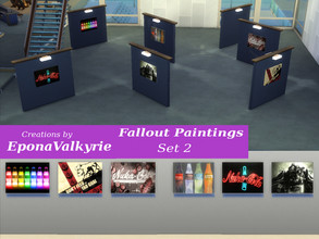Sims 4 — Fallout Paintings Set 2 by EponaValkyrie — A collection of 6 painting swatches, from the game franchise Fallout.