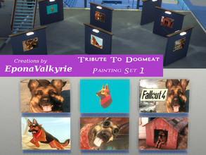 Sims 4 — Fallout Tribute To Dogmeat Painting Set 1 by EponaValkyrie — A collection of 6 painting swatches in memory of