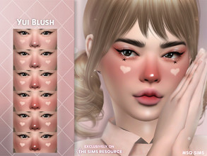 Sims 4 — Yui Blush by MSQSIMS — This Heart Blush is available in 6 different strengths. It is suitable for Female/Male