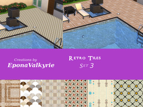 Sims 4 — Retro Tile Floor Set 3 by EponaValkyrie — A collection of 6 retro tile swatches. Other sets are also available.