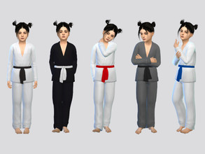 Sims 4 — Basic Karate Uniform Girls by McLayneSims — TSR EXCLUSIVE Standalone item 12 Swatches MESH by Me NO RECOLORING