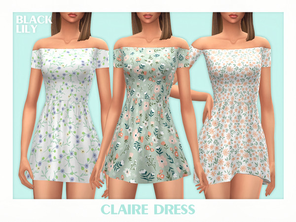Sims 4 — Claire Dress by Black_Lily — YA/A/Teen 3 Swatches New item