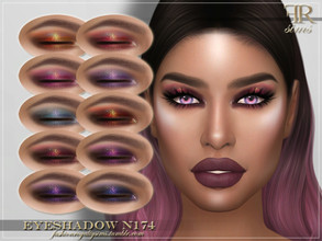 Sims 4 — FRS Eyeshadow N174 by FashionRoyaltySims — Standalone Custom thumbnail 10 color options HQ texture Compatible