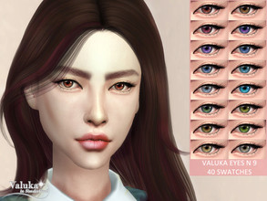 Sims 4 — Eyes N9 by Valuka — Costume make up category 40 colours All genders and ages Thumbnail for identification HQ