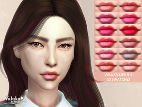 Sims 4 — Lips N5 by Valuka — 20 colours. You can find it in lipsticks. Thumbnail for identification. HQ compatible.