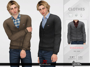 Sims 4 — Cardigan 01 for Male Sim by remaron — Cardigan for YA male in The Sims 4 ReMaron_M_Cardigan01 MESH EDIT -10