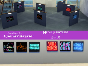 Sims 4 — Neon Paintings Set 3  by EponaValkyrie — A collection of 6 funky neon painting swatches.