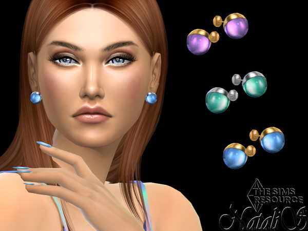 Sims 4 — NataliS_NataliS_Lollipop stud earrings by Natalis — NataliS_Lollipop stud earrings. 3 gem color options. Female