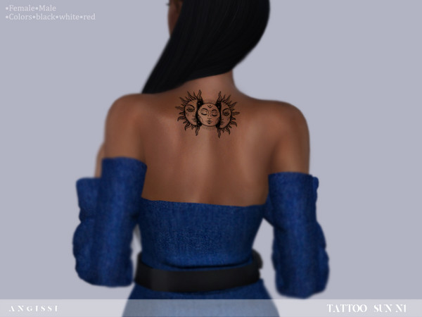 Sims 4 — Tattoo-Sun n1 by ANGISSI — *For all questions go here-----angissi.tumblr.com *HQ compatible *FEMALE+MALE *Works