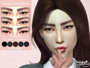Sims 4 — Eyeliner N5 by Valuka — 10 colours CAS thumbnail Eyeliner category HQ compatible
