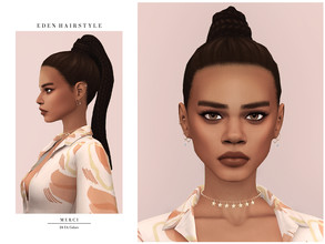 Sims 4 — Eden Hairstyle by -Merci- — New Maxis Match Hairstyle for Sims4. -For female, teen-elder. -Base Game compatible.