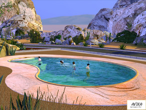 Sims 4 — Curve Pool Ver. 1 by AVIKA — This is a fake Curve Pool use with a real pool then you can swim! How to use? 1.