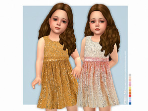 Sims 4 — Sobia Dress by lillka — Sobia Dress - Toddler 12 swatches Base game compatible Custom thumbnail Hair by