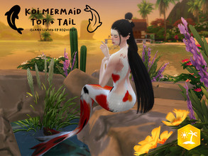 Sims 4 —  Koi Fish Mermaid Top by simmingwithboba — **ISLAND LIVING Expansion Pack is required for this CC to work! 6