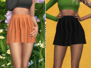Sims 4 — LILLY | skirt by Plumbobs_n_Fries — High Waisted Mini Skirt. New Mesh HQ Texture Female | Teen - Elders Hot
