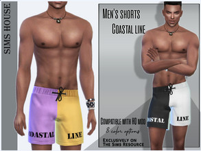 Sims 4 — Men's shorts Coastal line    by Sims_House — Men's shorts Coastal line 8 options. Stylish and fashionable men's