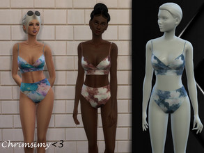 Sims 4 — High Waist Marble Swimsuit by chrimsimy — A high waist marble female two piece swimsuit with colorful swatches!