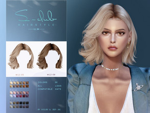 Sims 4 — Short curly hairstyle for female by S-Club by S-Club — Short curly hair, 30 colors, HQ, Hat compatible, hope you