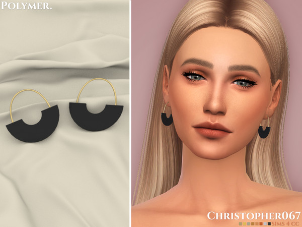 Sims 4 — Polymer Earrings / Christopher067 by christopher0672 — This is a very minimal pair of big polymer clay c-shaped