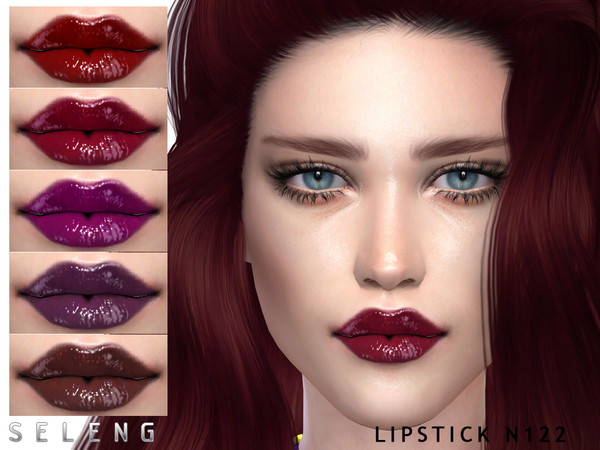 Sims 4 — Lipstick N122 by Seleng — The lipstick has 10 colours and HQ compatible. Allowed for teen, young adult, adult