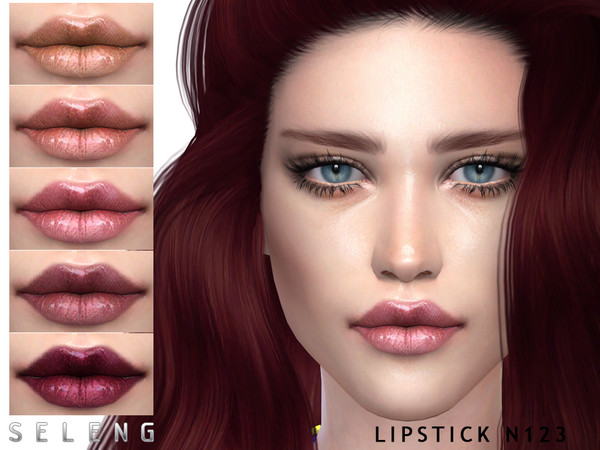 Sims 4 — Lipstick N123 by Seleng — The lipstick has 15 colours and HQ compatible. Allowed for teen, young adult, adult