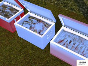 Sims 4 — Picnic Seafood Cooler Ver. 1 by AVIKA — - 3 recolors - Can found in Decoration --> Sculptures - No fade when
