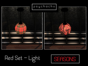 Sims 4 — Crimson Lounge - Light by Psychachu — (2 swatches) - Charming ceiling lamp to add a little pizzazz to your