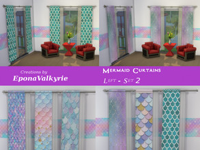 Sims 4 — Mermaid Curtain Left, Set 2 by EponaValkyrie — A collection of 6 mermaid swatches.