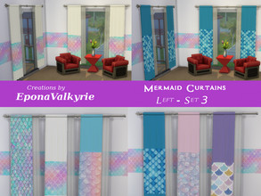 Sims 4 — Mermaid Curtain Left, Set 3 by EponaValkyrie — A collection of 6 mermaid swatches.