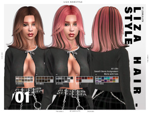 Sims 4 — LeahLillith Liza Hairstyle by Leah_Lillith — Liza Hairstyle All LODs Smooth bones Custom CAS thumbnail Works