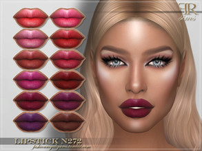 Sims 4 — FRS Lipstick N272 by FashionRoyaltySims — Standalone Custom thumbnail 12 color options HQ texture Compatible