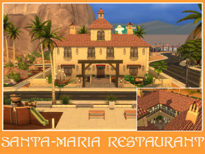Sims 4 — Santa-Maria's restaurant (no CC) by Youlie25 — Sul Sul, Here is an old Hacienda repurposing in restaurant (3