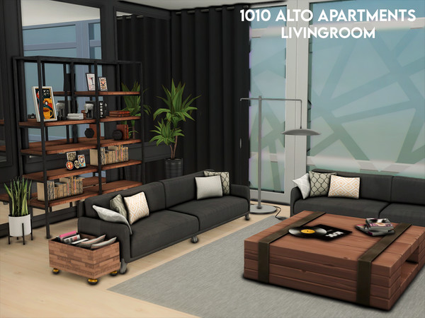 Sims 4 — 1010 Alto Apartments - Living Room by xogerardine — This room is a part of 1010 Alto Apartments. Happy simming!
