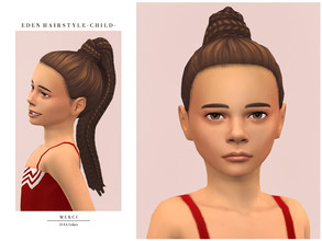 Sims 4 — Eden Hairstyle -Child- by -Merci- — New Maxis Match Hairstyle for Sims4. -For girls. -Base Game compatible. -Hat