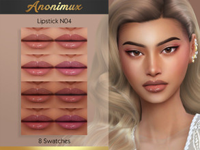 Sims 4 — Lipstick N04 by Anonimux_Simmer — - 8 Swatches - Compatible with the color slider - BGC - HQ - Thanks to all CC