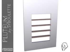 Sims 4 — Pluteum - Simple horizontal wall shelves (2 tiles - short) by Syboubou — This is a wall cutout built in shelf.