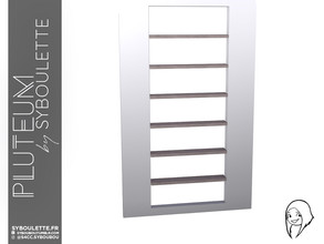 Sims 4 — Pluteum - Simple horizontal wall shelves (2 tiles - tall) by Syboubou — This is a wall cutout built in shelf.