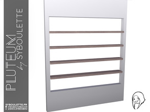 Sims 4 — Pluteum - Simple horizontal wall shelves (3 tiles - short) by Syboubou — This is a wall cutout built in shelf.