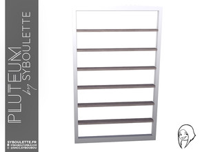 Sims 4 — Pluteum - Simple horizontal wall shelves (3 tiles - tall) by Syboubou — This is a wall cutout built in shelf.