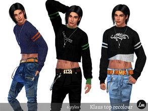 Sims 4 — Klaus top recolour (mesh needed) by Lucy_Muni — Rib knitted cropped sweater in 6 styles 