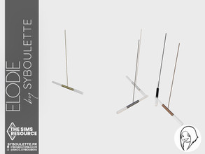 Sims 4 — Elodie - Ceiling lamp (short) by Syboubou — This is a simple design ceiling lamp mixing metal and glass.